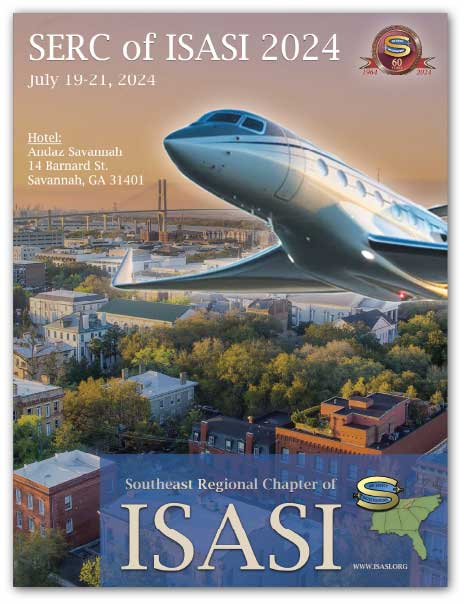 Graphic Design cover of an International Society of Air Safety Investigators Southeast Regional Chapter meeting in Savannah, Georgia in July 2024.